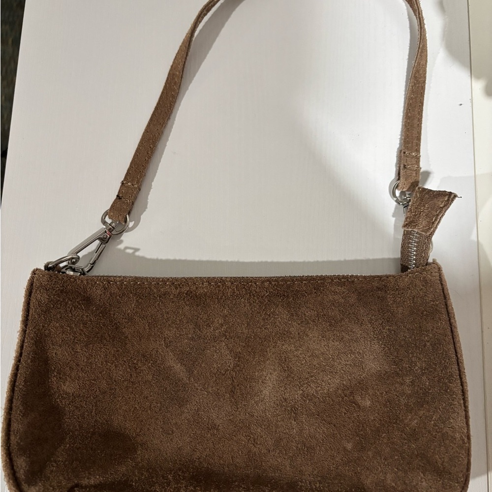 Elegant Brown Suede Shoulder Bag